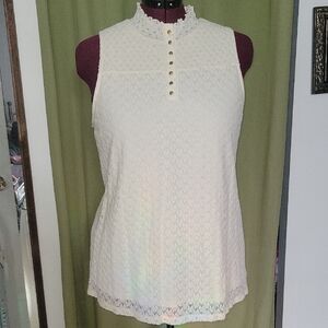 Penningtons Cream Sleeveless Lace Blouse